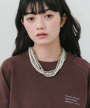 レイヤードボリュームパールミックスネックレス