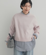 AQUAウールカシミヤクルーネックプルオーバー