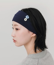 カラーボタンヘアバンド