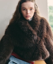 Teya　Cocoon Faux Fur Jacket