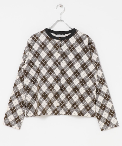 mizuiro ind ARGYLE PRINT CARDIGAN