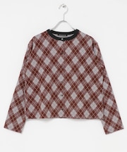 mizuiro ind ARGYLE PRINT CARDIGAN