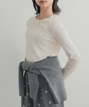 ハイツイストコットンロングスリーブTシャツ