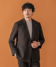LIFE STYLE TAILOR　ツイードライクコンフォータブルダブルジャケット