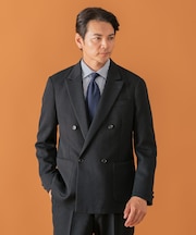 LIFE STYLE TAILOR　ツイードライクコンフォータブルダブルジャケット