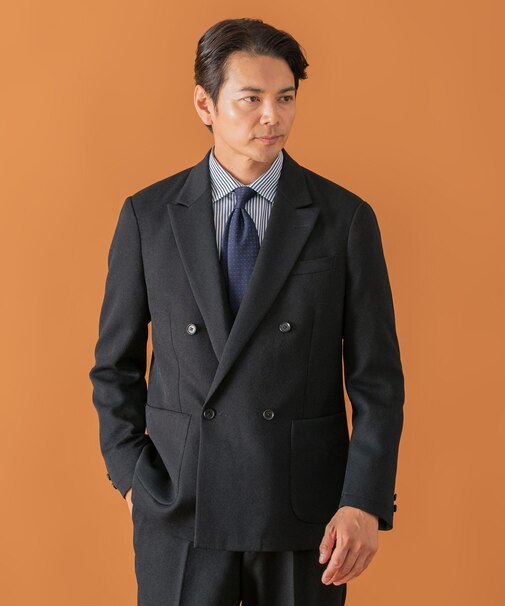 LIFE STYLE TAILOR　ツイードライクコンフォータブルダブルジャケット