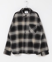 起毛チェックレギュラーカラーシャツ