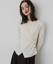 『洗濯可』アシンメトリーカシュクールニット