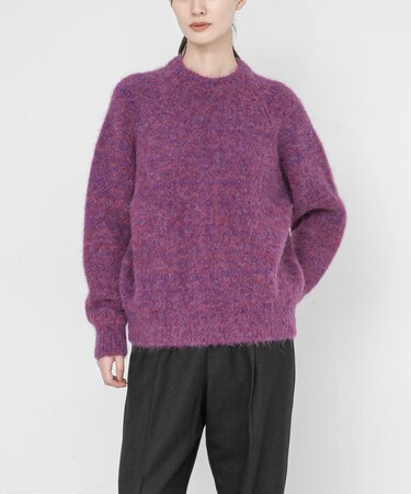 new basic　BLENDED FOG PULL KNIT