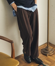 ブロックコーデュロイワイドスラックス