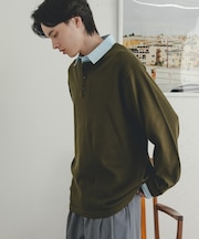 『洗濯可』シャツドッキングニットプルオーバー