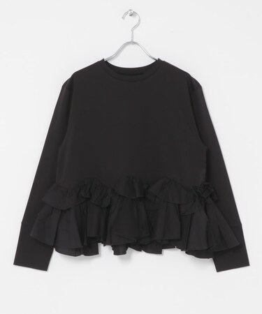 MARILYN MOON SPIRAL RUFFLE CUTSEW TOP