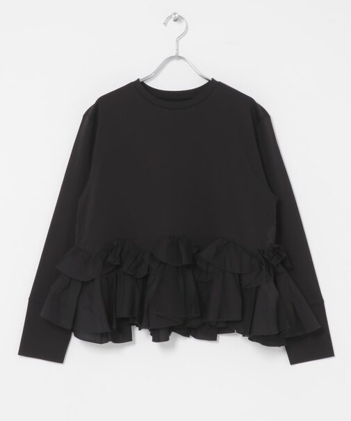 MARILYN MOON SPIRAL RUFFLE CUTSEW TOP