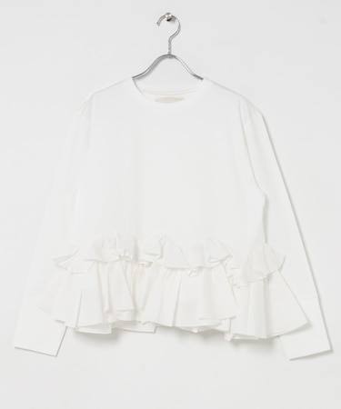 MARILYN MOON SPIRAL RUFFLE CUTSEW TOP