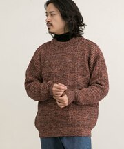 3Gメランジワッフルクルーネックニット
