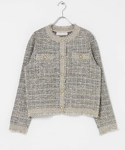 MARILYN MOON　BOUCLE TWEED KNIT JACKET