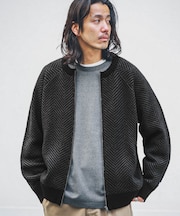 『別注』BAEXFATE×Sonny Label ヘリンボンジップアップニットカーディガン
