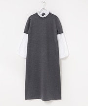 MARILYN MOON　14G WOOL 2WAY SLEEVE ONE-PIECE