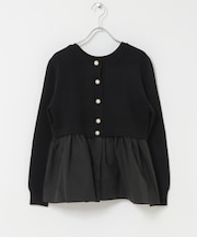 TORRAZZO DONNA　PEARL BUTTON PEPLUM KNIT TOP