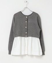 TORRAZZO DONNA　PEARL BUTTON PEPLUM KNIT TOP