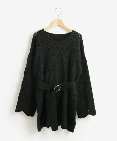 ベルト付スカシガラチュニック