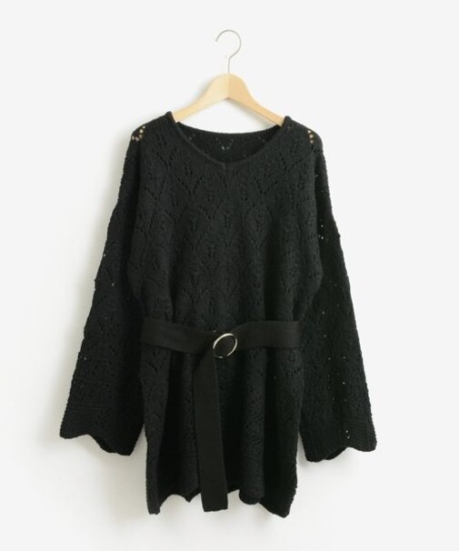 ベルト付スカシガラチュニック