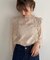 レースコンビ袖シアーブラウス