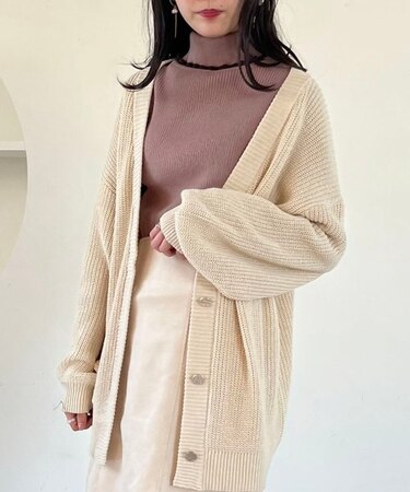 Berryカラーミディカーディガン