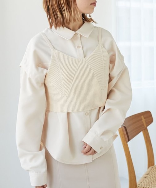 ビスチェset肩あきシャツ