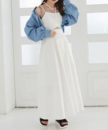 デニムオープンキャミワンピ