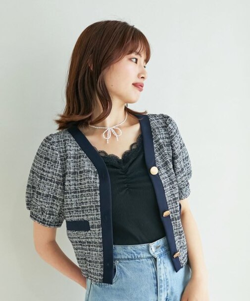 カットツイードカーディガン