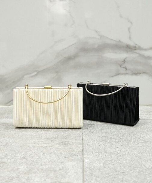 プリーツスクエアハンドバッグ