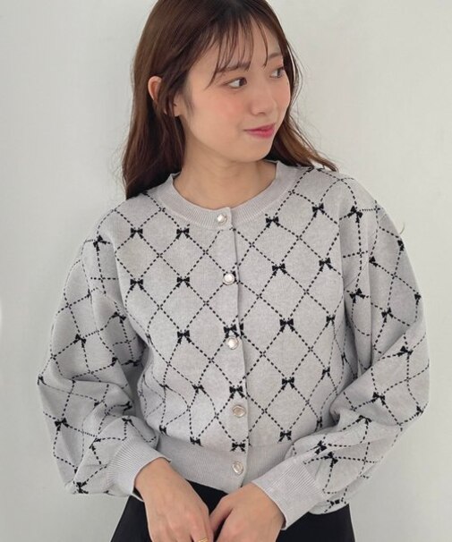 クラシカルパターンニットカーディガン