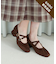 レディギャザーストラップパンプス