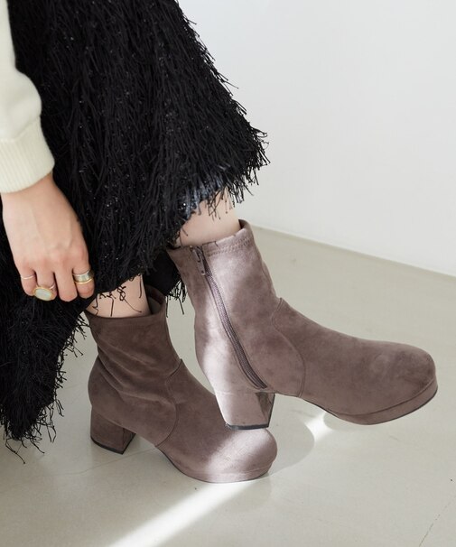 フカフカヒールストレッチブーツ