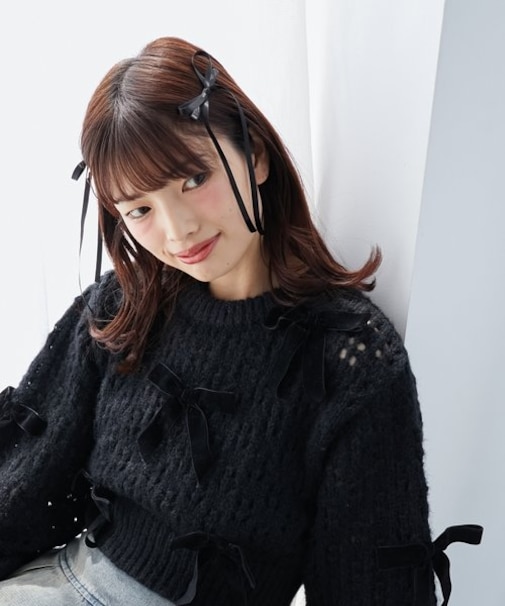 ロングリボンヘアクリップ