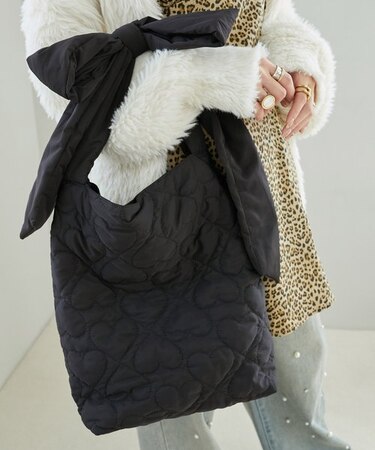 ハートキルティングリボンバッグ