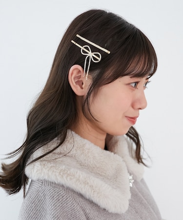 シャイニーリボンヘアピンset
