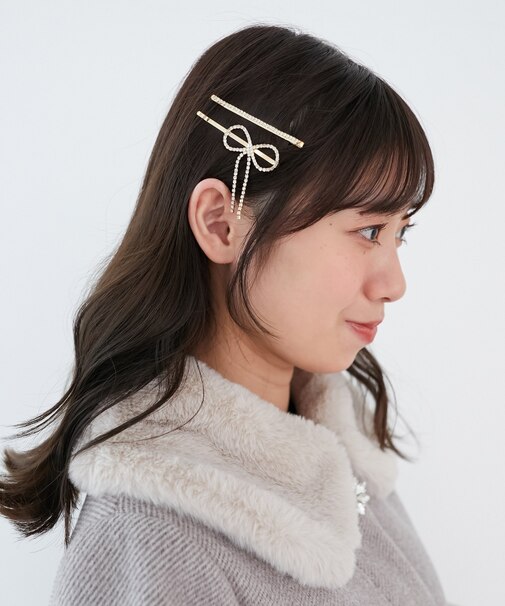 シャイニーリボンヘアピンset