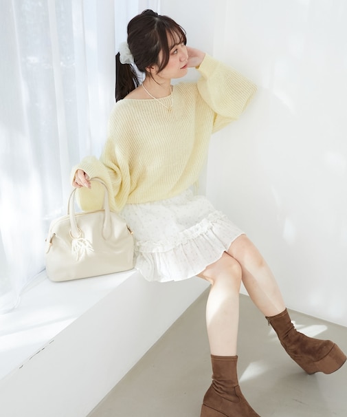 キラキラドロストメッシュニット