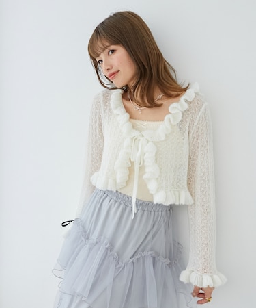 フリルカーデ×リボンインナーセット