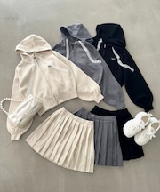 ニットプリーツミニスカパン