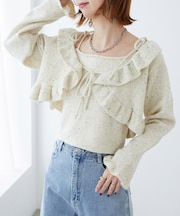 ネップキャミセットフリルカーディガン