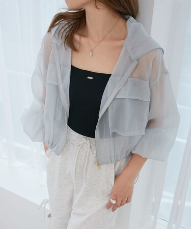 シアーフードブルゾン