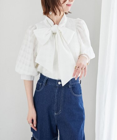 レディボウタイブラウス