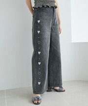 リボンビジューデニムパンツ