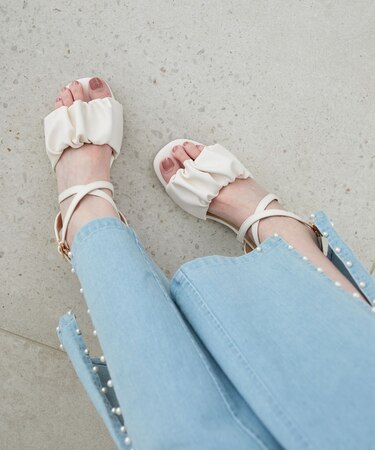 シアーギャザーサンダル