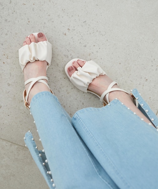 シアーギャザーサンダル