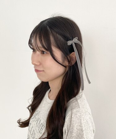 ♯ギンガムリボンヘアピンセット