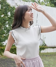 ノースリフリルメロウリブトップス